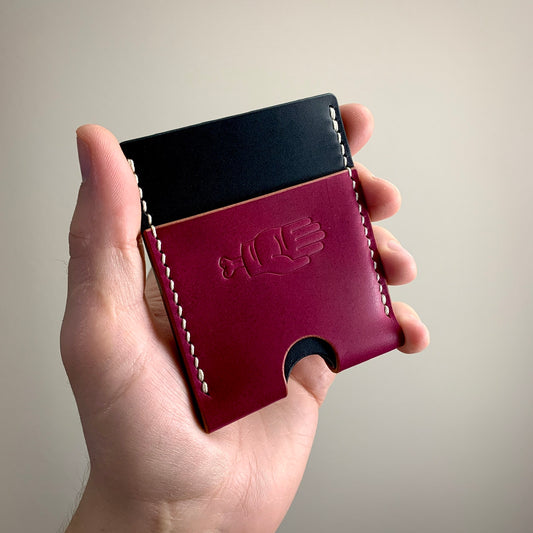 Tadpole V2.0 Card Slip - Black Buttero/Raspberry Shell Cordovan