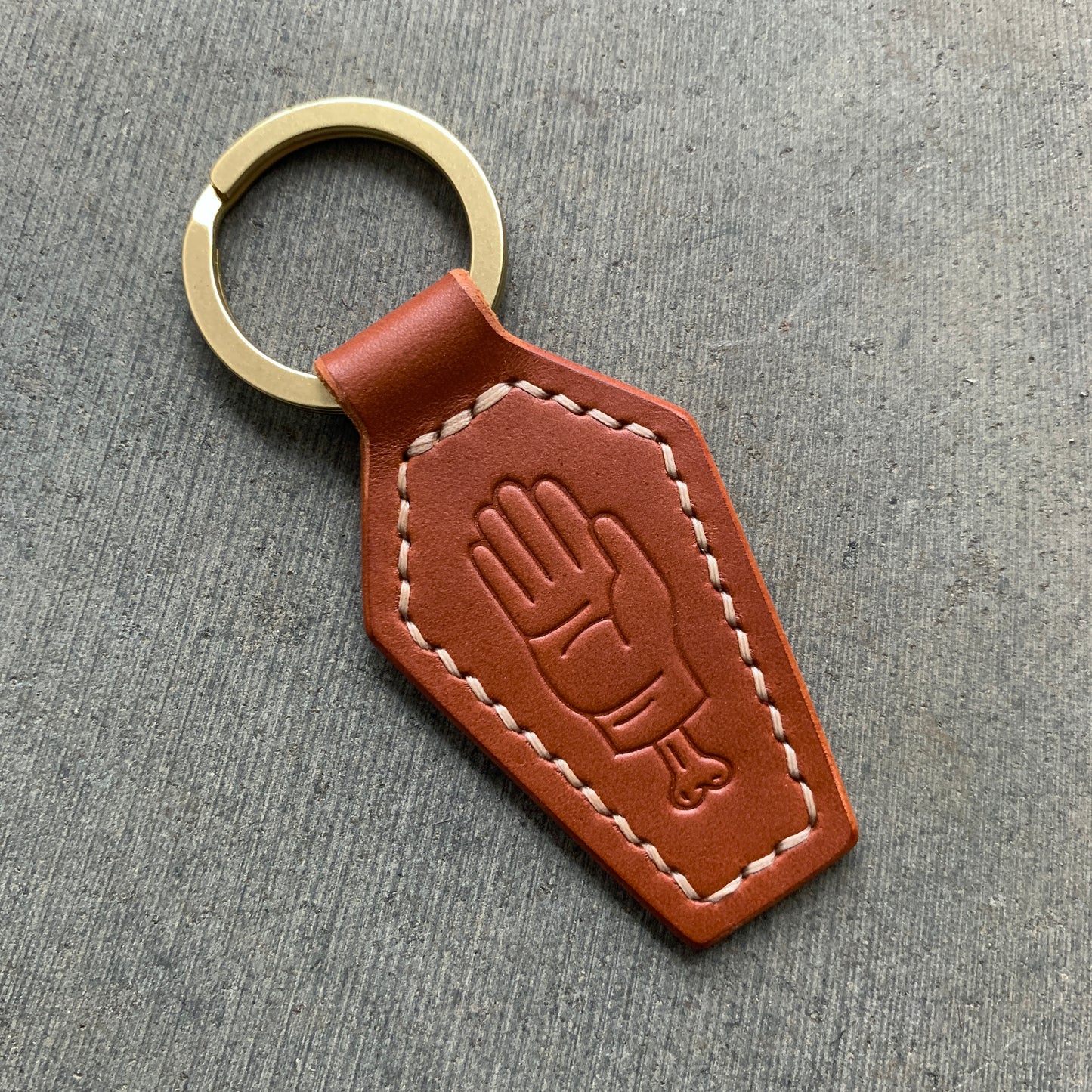 Coffin Key Fob Tawny Brown/Natural