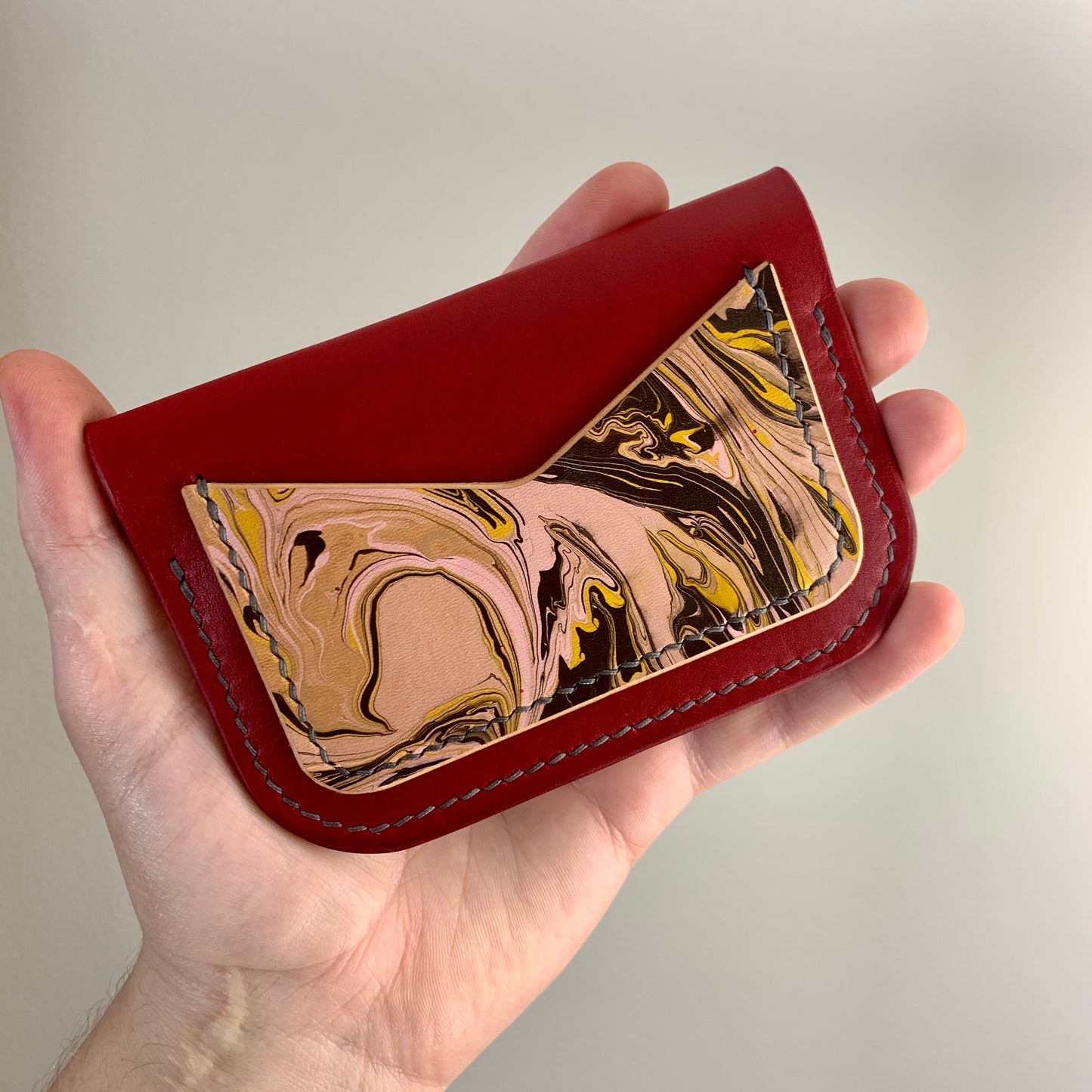 The Crush Snap Wallet - Red/Marbled/Grey