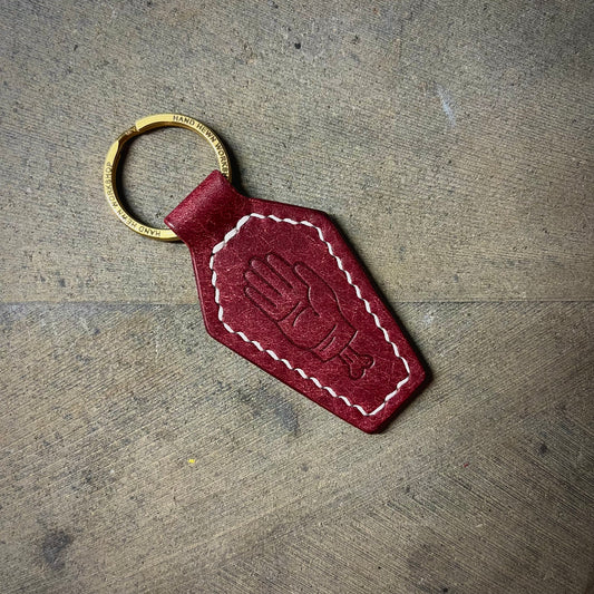Coffin Key Fob Burgundy/White