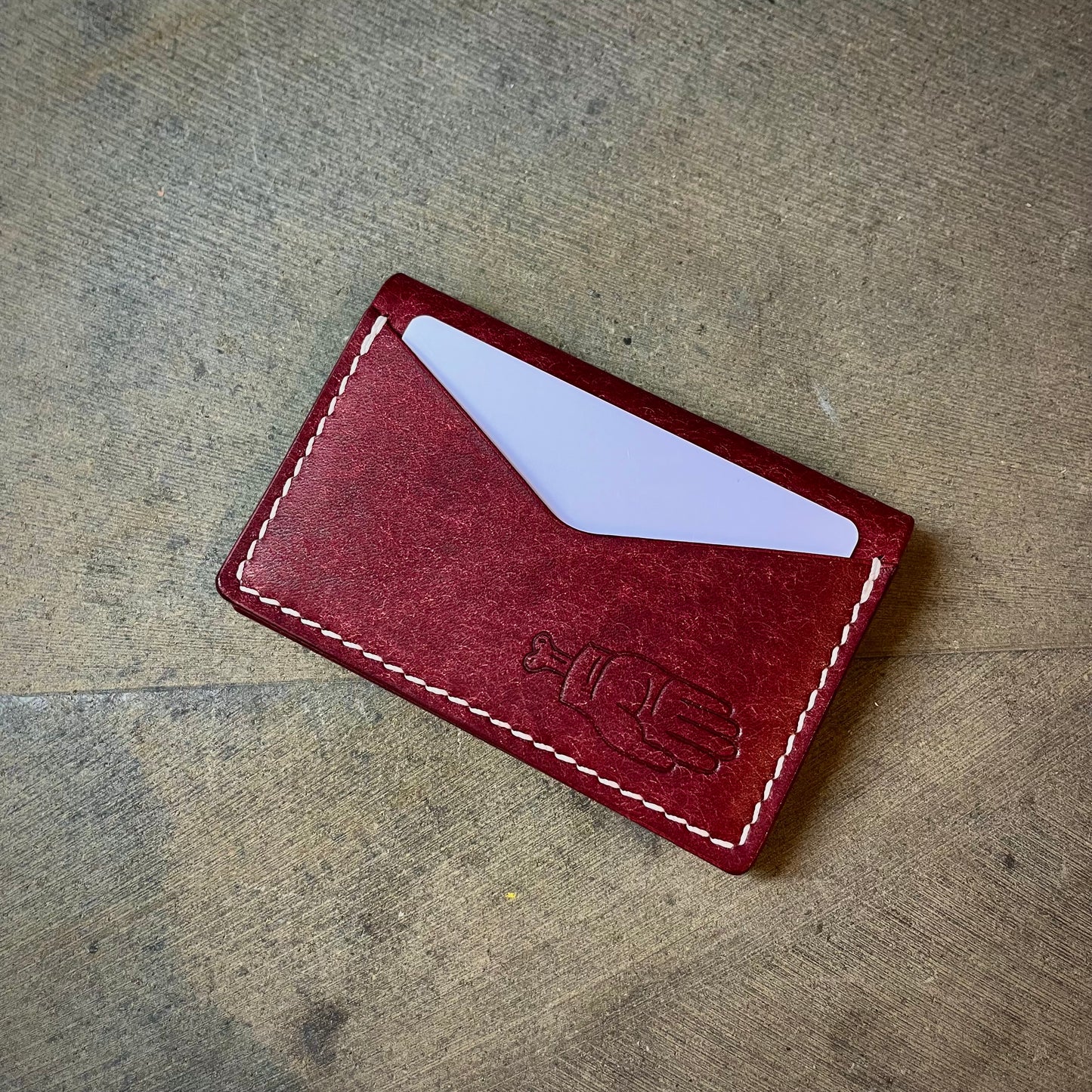 Runt Bi-Fold - Burgundy/White