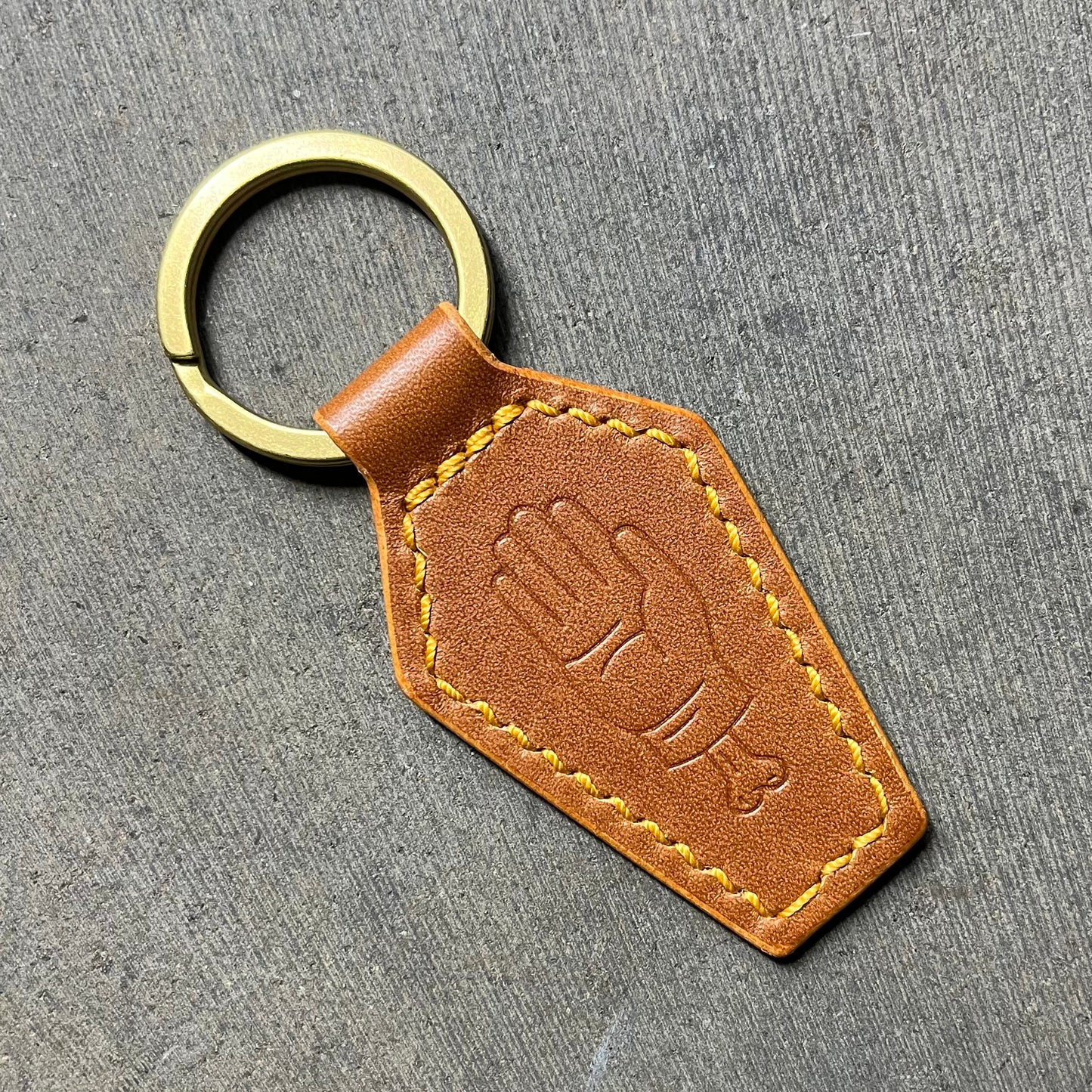 Coffin Key Fob Brown/Yellow