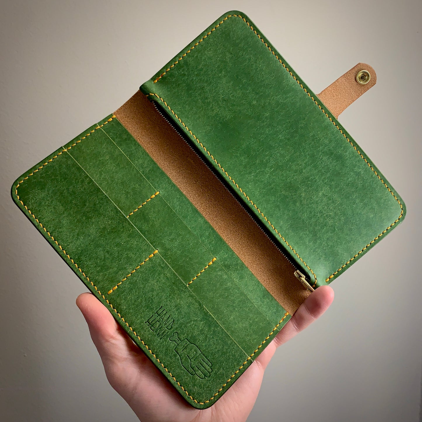 Clutch Wallet - English Tan/Green/Yellow