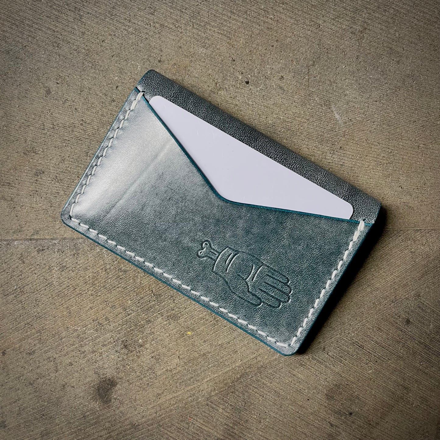 Runt Bi-Fold - Waxed Denim/White