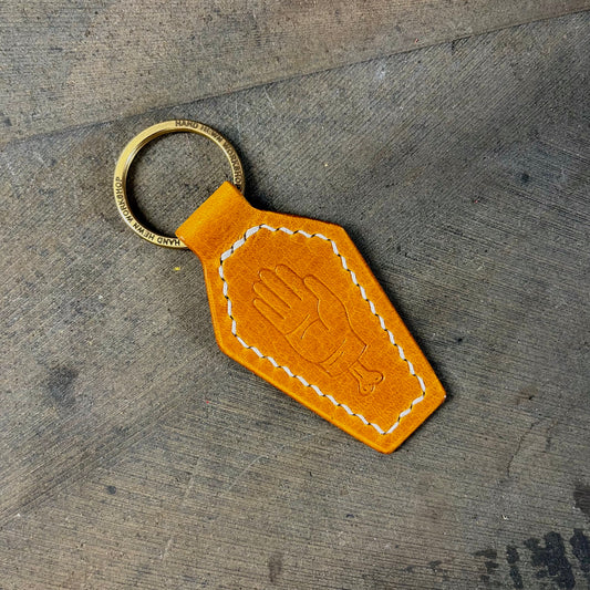 Coffin Key Fob Goldenrod/White