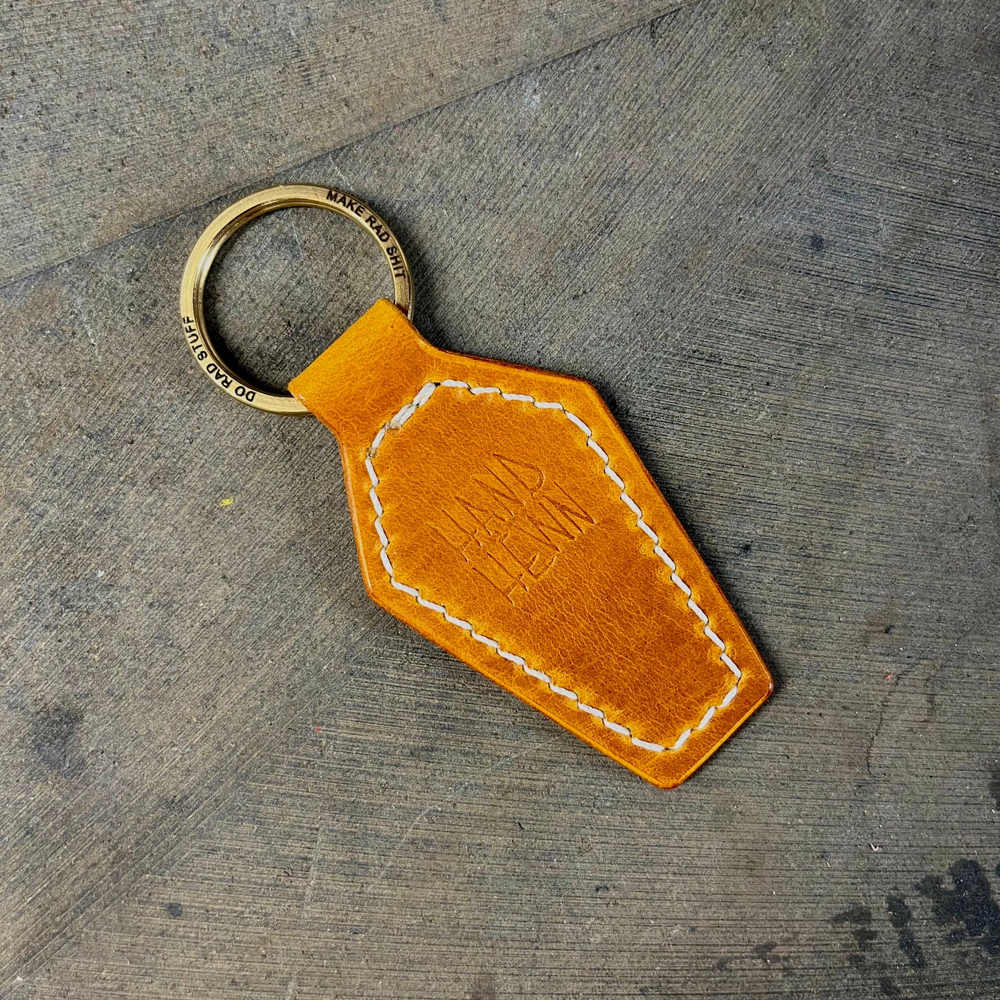 Coffin Key Fob Goldenrod/White