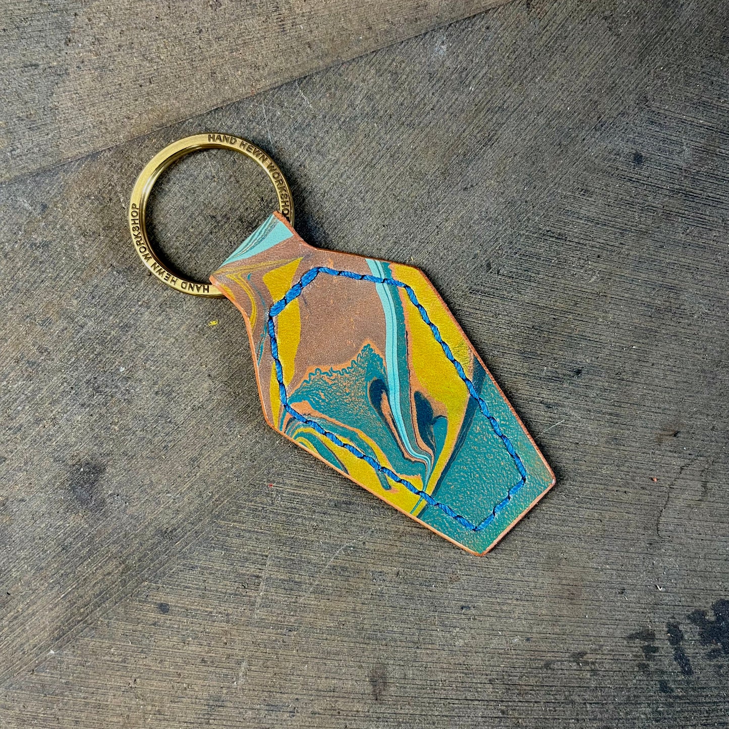 Coffin Key Fob Lagoon Marble