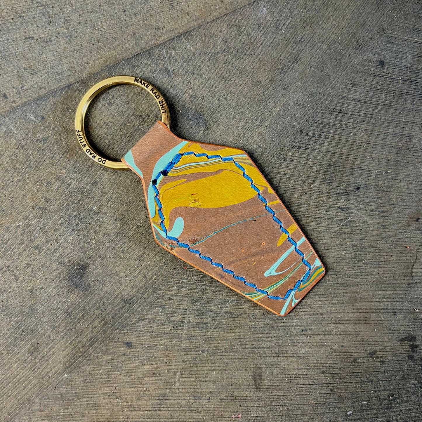 Coffin Key Fob Lagoon Marble