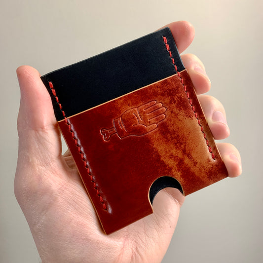 Tadpole V2.0 Card Slip - Black Buttero/Marbled Red Rocado Shell Cordovan